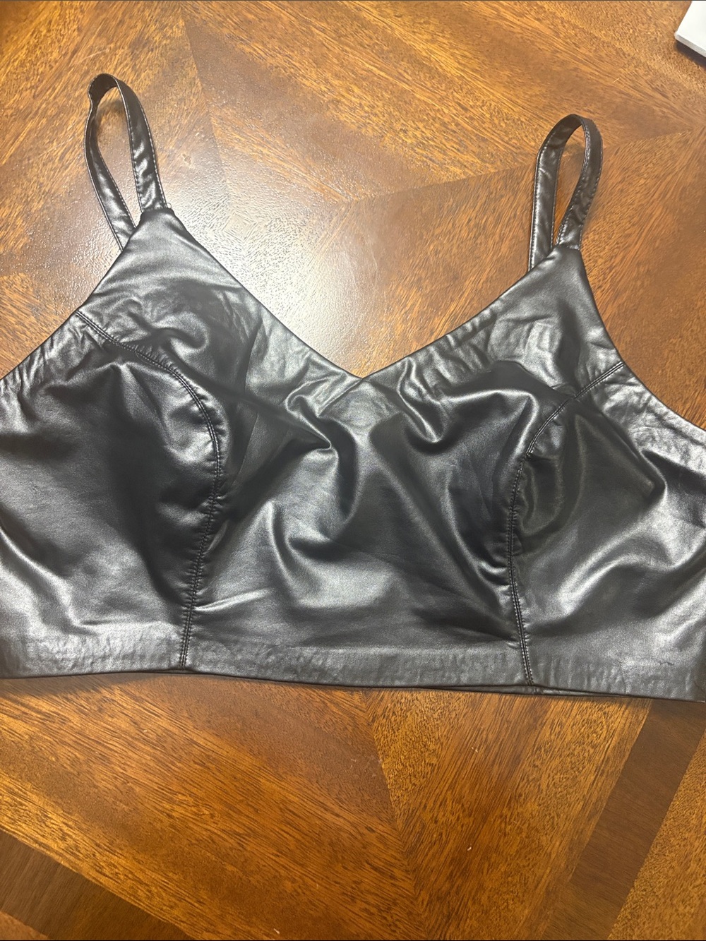 Eloquii Black Faux Leather halter top